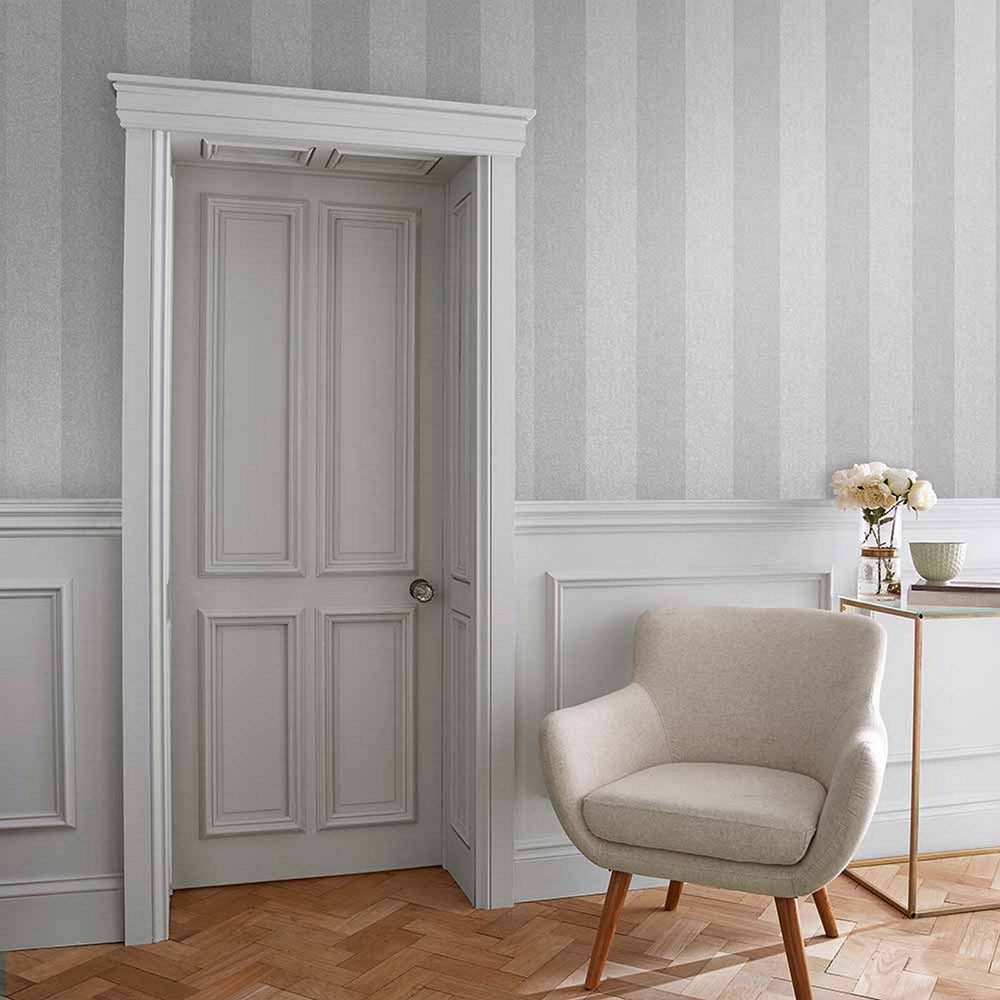 Heritage Stripe Wallpaper 107590 by Graham & Brown in Grey